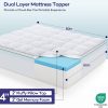 RUGSREAL 4 Inch Dual-Layer Mattress Topper, Gel Memory Foam, White