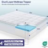 RUGSREAL 4 Inch Dual-Layer Mattress Topper, Gel Memory Foam, White