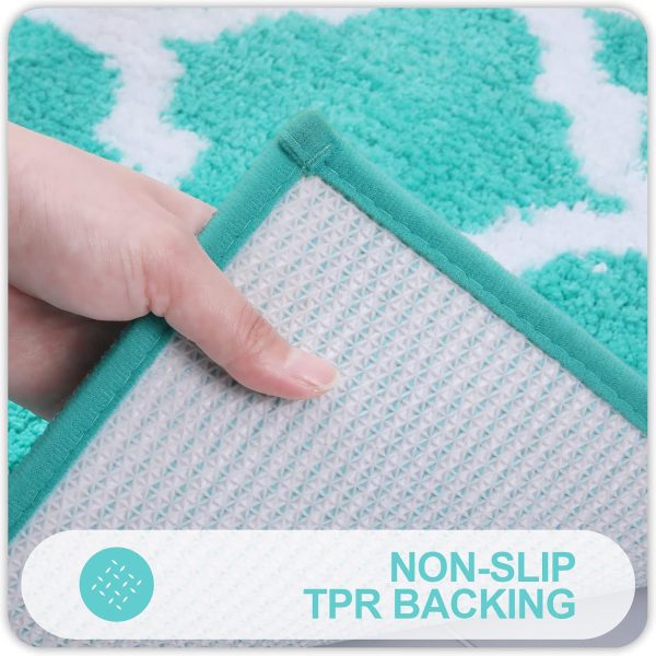 RUGSREAL Bathroom Rugs Set 2 Piece, 30"x20"+24"x20", Turquoise