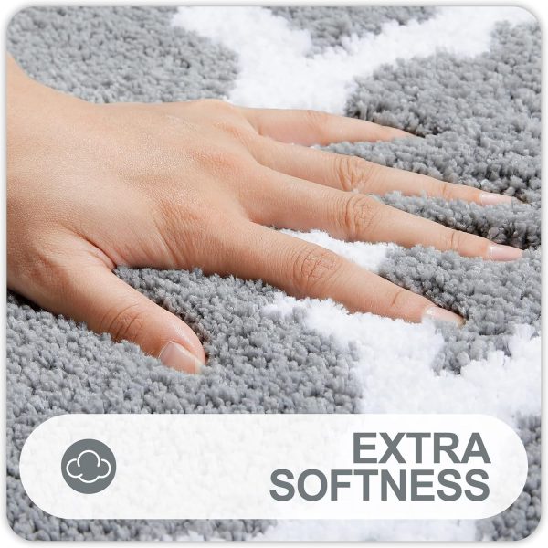 RUGSREAL Bathroom Rugs 36x24, Soft Absorbent Microfiber Bath Rug, Grey