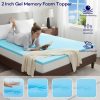 RUGSREAL 4 Inch Dual-Layer Mattress Topper, Gel Memory Foam, White