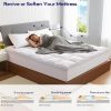 RUGSREAL 4 Inch Dual-Layer Mattress Topper, Gel Memory Foam, White