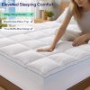 RUGSREAL 4 Inch Dual-Layer Mattress Topper, Gel Memory Foam, White