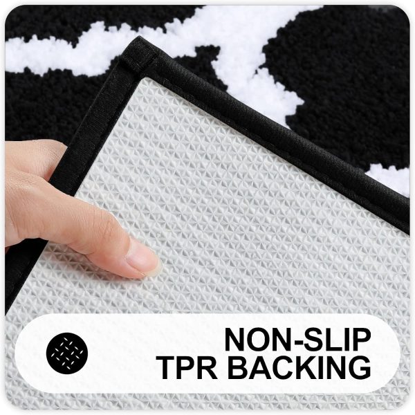 RUGSREAL Bathroom Rugs Set 2 Piece, 30"x20"+24"x20", Black