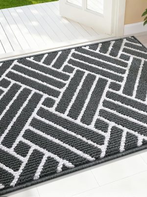 81-Zz-zHoL._AC_SL1500_.jpg RUGSREAL Indoor Door Mat 32x20, Low-Profile Dirt Resistant Doormat, Charcoal