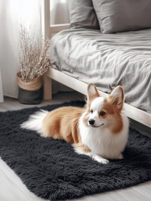 8118AhpMlhL._AC_SL1500_.jpg RUGSREAL 2x3 Machine Washable Small Bedside Rug, Soft Fluffy Shaggy Entryway Throw Rugs for Bedroom, Living Room, Indoor Floor Carpet for Kids Girls and Boys, Nursery Rooms, Home Decor Aesthetic, Black