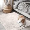 RUGSREAL 2x3 Machine Washable Small Bedside Rug, Soft Fluffy Shaggy Entryway Throw Rugs for Bedroom, Living Room, Indoor Floor Carpet for Kids Girls and Boys, Nursery Rooms, Home Decor Aesthetic, Ivory
