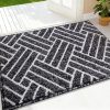 RUGSREAL Indoor Door Mat 32x20, Low-Profile Dirt Resistant Doormat, Black