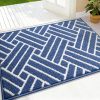 RUGSREAL Indoor Door Mat 32x20, Low-Profile Dirt Resistant Doormat, Navy