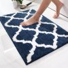 RUGSREAL Bathroom Rugs 24x16, Soft Absorbent Microfiber Bath Rug, Navy