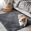 RUGSREAL 2x3 Machine Washable Small Bedside Rug, Soft Fluffy Shaggy Entryway Throw Rugs for Bedroom, Living Room, Indoor Floor Carpet for Kids Girls and Boys, Nursery Rooms, Home Decor Aesthetic, Grey