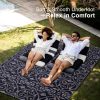 RUGSREAL Outdoor Rug 5x8 ft Waterproof Reversible Floral Mat, Black & Grey