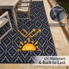 RUGSREAL Outdoor Rug 8x10 ft Waterproof Reversible Braided Mat, Black & Grey