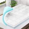 RUGSREAL 4 Inch Dual-Layer Mattress Topper, Gel Memory Foam, White