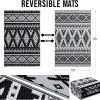 RUGSREAL Outdoor Rug 5x8 ft Waterproof Reversible Boho Mat, Black & White