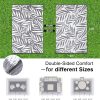 RUGSREAL Outdoor Rug 9x12 ft Waterproof Reversible Leaf Mat, Grey & White
