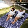 RUGSREAL Outdoor Rug 5x8 ft Waterproof Reversible Braided Mat, Navy & White