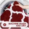 RUGSREAL Bathroom Rugs 24x16, Soft Absorbent Microfiber Bath Rug, Burgundy