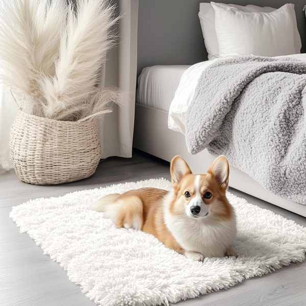 RUGSREAL 2x3 Machine Washable Small Bedside Rug, Soft Fluffy Shaggy Entryway Throw Rugs for Bedroom, Living Room, Indoor Floor Carpet for Kids Girls and Boys, Nursery Rooms, Home Decor Aesthetic, Ivory