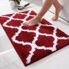 RUGSREAL Bathroom Rugs 24x16, Soft Absorbent Microfiber Bath Rug, Burgundy
