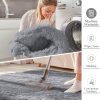 RUGSREAL 2x3 Machine Washable Small Bedside Rug, Soft Fluffy Shaggy Entryway Throw Rugs for Bedroom, Living Room, Indoor Floor Carpet for Kids Girls Boy, Nursery Rooms, Home Decor Aesthetic, Light Grey