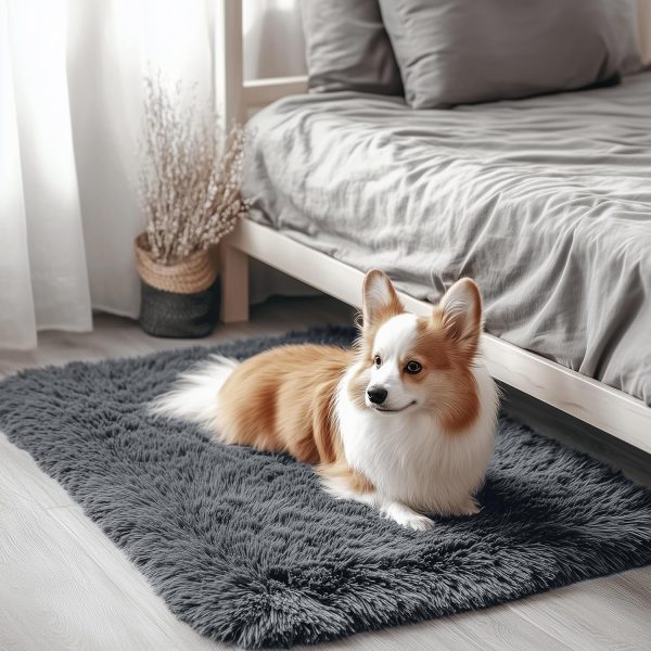 RUGSREAL 2x3 Machine Washable Small Bedside Rug, Soft Fluffy Shaggy Entryway Throw Rugs for Bedroom, Living Room, Indoor Floor Carpet for Kids Girls and Boys, Nursery Rooms, Home Decor Aesthetic, Grey