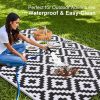 RUGSREAL Outdoor Rug 5x8 ft Waterproof Reversible Mat, Black & White