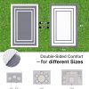 RUGSREAL Outdoor Rug 5x8 ft Waterproof Reversible Mat, Grey & White