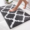 RUGSREAL Bathroom Rugs 24x16, Soft Absorbent Microfiber Bath Rug, Dark Grey
