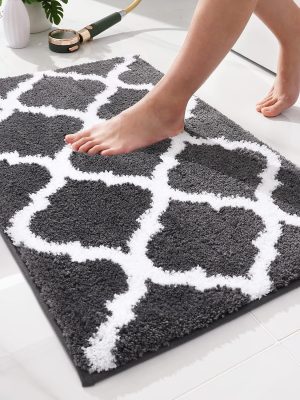 81OzMofz67L._AC_SL1500_.jpg RUGSREAL Bathroom Rugs 24x16, Soft Absorbent Microfiber Bath Rug, Dark Grey