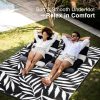 RUGSREAL Outdoor Rug 6x9 ft Waterproof Reversible Leaf Mat, Black & White
