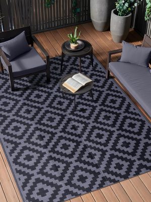 81Q1PdrukSL._AC_SL1500_.jpg RUGSREAL Outdoor Rug 5x8 ft Waterproof Reversible Mat, Black & Grey