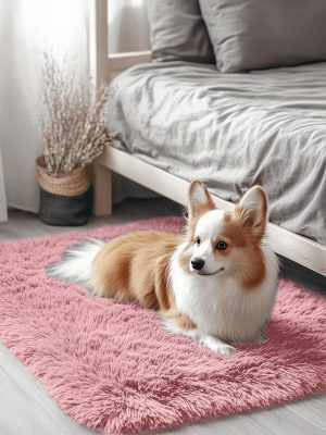 RUGSREAL 2x3 Machine Washable Small Bedside Rug, Soft Fluffy Shaggy Entryway Throw Rugs for Bedroom, Living Room, Indoor Floor Carpet for Kids Girls Boys, Nursery Rooms, Home Decor Aesthetic, Pale Pink