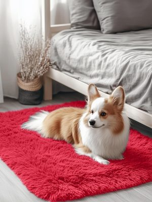81VmaVeJDSL._AC_SL1500_.jpg RUGSREAL 2x3 Machine Washable Small Bedside Rug, Soft Fluffy Shaggy Entryway Throw Rugs for Bedroom, Living Room, Indoor Floor Carpet for Kids Girls and Boys, Nursery Rooms, Home Decor Aesthetic, Red