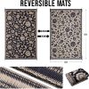RUGSREAL Outdoor Rug 6x9 ft Waterproof Reversible Floral Mat, Black & Beige