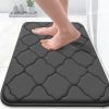 RUGSREAL Memory Foam Bath Mat Rug 24x16, Ultra Soft Bathroom Rugs, Black