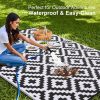 RUGSREAL Outdoor Rug 6x9 ft Waterproof Reversible Mat, Black & White