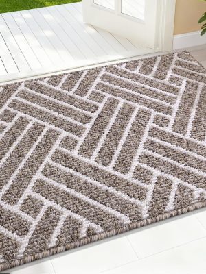 81bJoMT7xAL._AC_SL1500_.jpg RUGSREAL Indoor Door Mat 32x20, Low-Profile Dirt Resistant Doormat, Khaki