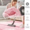 RUGSREAL 2x3 Machine Washable Small Bedside Rug, Soft Fluffy Shaggy Entryway Throw Rugs for Bedroom, Living Room, Indoor Floor Carpet for Kids Girls and Boys, Nursery Rooms, Home Decor Aesthetic, Pink