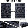 RUGSREAL Outdoor Rug 5x8 ft Waterproof Reversible Boho Mat, Black & Grey