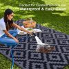 RUGSREAL Outdoor Rug 5x8 ft Waterproof Reversible Mat, Black & Grey