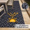 RUGSREAL Outdoor Rug 5x8 ft Waterproof Reversible Braided Mat, Black & Grey