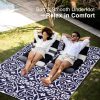 RUGSREAL Outdoor Rug 5x8 ft Waterproof Reversible Floral Mat, Navy & White