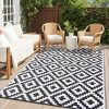 RUGSREAL Outdoor Rug 6x9 ft Waterproof Reversible Mat, Black & White
