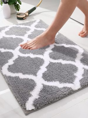 81hdJREXeXL._AC_SL1500_.jpg RUGSREAL Bathroom Rugs 24x16, Soft Absorbent Microfiber Bath Rug, Grey