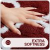 RUGSREAL Bathroom Rugs 24x16, Soft Absorbent Microfiber Bath Rug, Burgundy