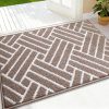 RUGSREAL Indoor Door Mat 32x20, Low-Profile Dirt Resistant Doormat, Brown