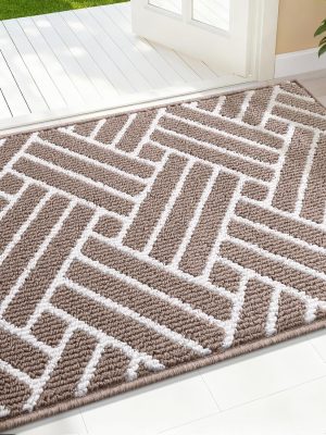 81ldSYgNSL._AC_SL1500_.jpg RUGSREAL Indoor Door Mat 32x20, Low-Profile Dirt Resistant Doormat, Brown
