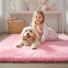 RUGSREAL 2x3 Machine Washable Small Bedside Rug, Soft Fluffy Shaggy Entryway Throw Rugs for Bedroom, Living Room, Indoor Floor Carpet for Kids Girls and Boys, Nursery Rooms, Home Decor Aesthetic, Pink