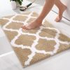 RUGSREAL Bathroom Rugs 24x16, Soft Absorbent Microfiber Bath Rug, Beige